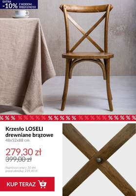 Krzesło LOSELI drewniane brązowe