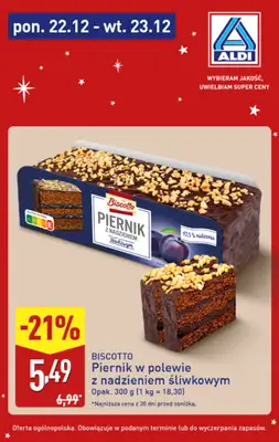 Aldi - gazetka promocyjna Świąteczne ciasta w super cenach Aldi! od poniedziałku 22.12 do wtorku 23.12 - strona 2