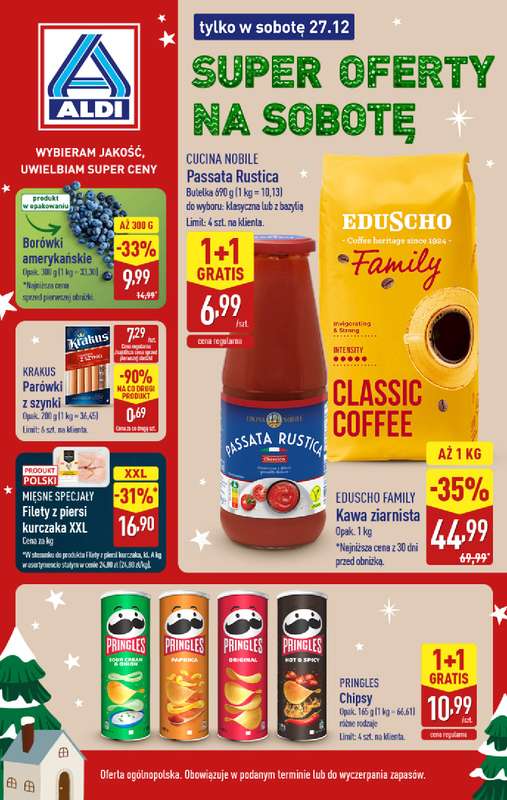 Aldi - gazetka promocyjna Super oferty na sobotę w Aldi! od soboty 27.12 do soboty 27.12
