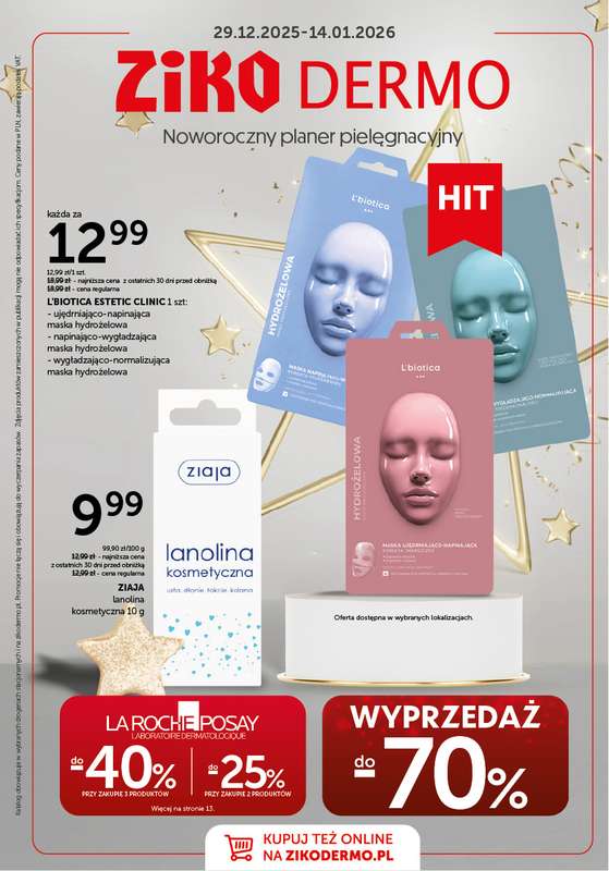 Ziko Dermo - gazetka promocyjna Noworoczny planer pielęgnacyjny od poniedziałku 29.12 do środy 14.01
