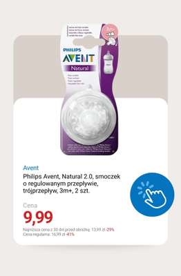 Philips Avent, Natural 2.0, smoczek o regulowanym przepływie, trójprzepływ, 3m+, 2 szt.