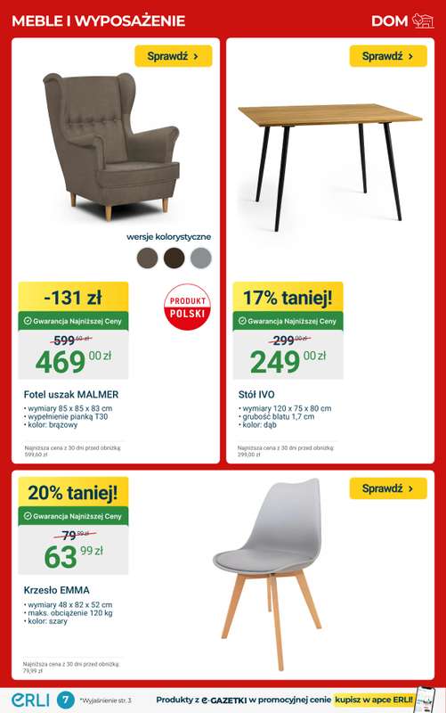 ERLI - gazetka promocyjna HITY CENOWE – małe AGD, meble i wyposażenie! od soboty 20.12 do niedzieli 04.01 - strona 7