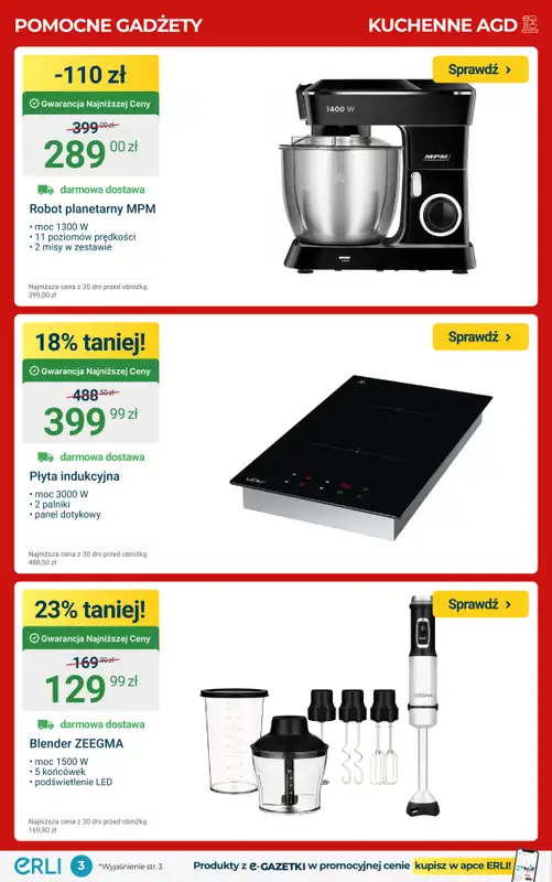 ERLI - gazetka promocyjna HITY CENOWE – małe AGD, meble i wyposażenie! od soboty 20.12 do niedzieli 04.01 - strona 3