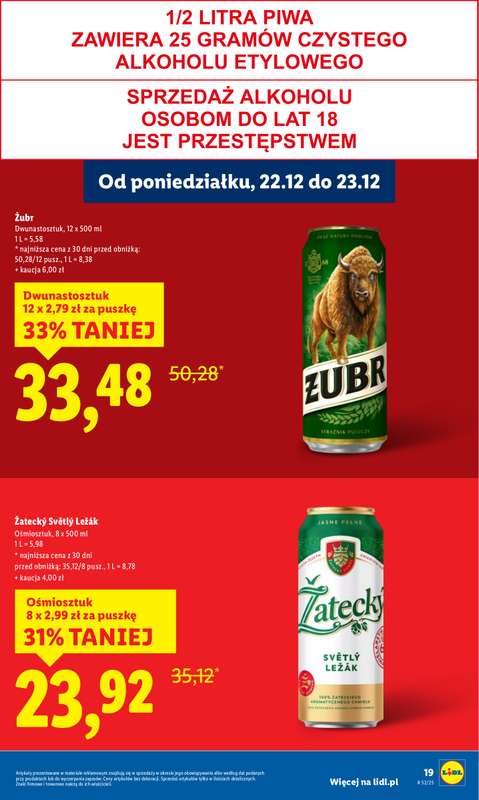 Lidl - gazetka promocyjna Oferta od poniedziałku od poniedziałku 22.12 do wtorku 23.12 - strona 19