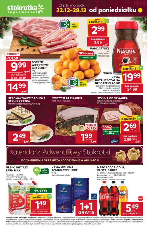 Stokrotka - gazetka promocyjna Gazetka Supermarket od poniedziałku 22.12 do niedzieli 28.12