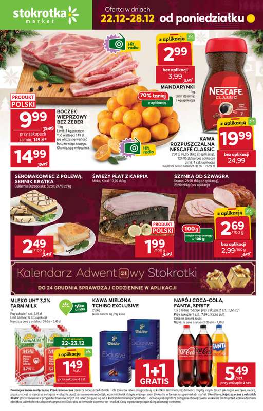 Stokrotka - gazetka promocyjna Gazetka Market od poniedziałku 22.12 do niedzieli 28.12