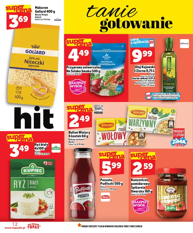 TOPAZ - gazetka promocyjna Gazetka od piątku 02.01 do środy 07.01 - strona 12