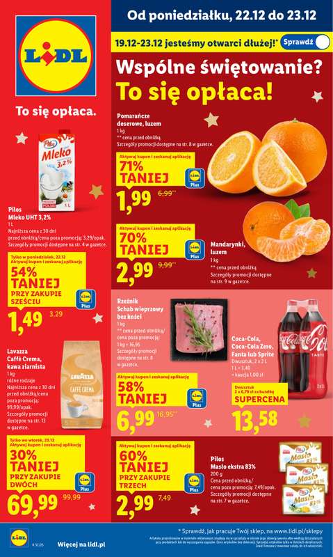 Lidl - gazetka promocyjna Oferta od poniedziałku od poniedziałku 22.12 do wtorku 23.12