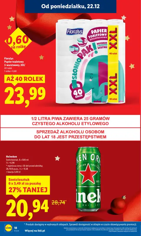 Lidl - gazetka promocyjna Oferta od poniedziałku od poniedziałku 22.12 do wtorku 23.12 - strona 18