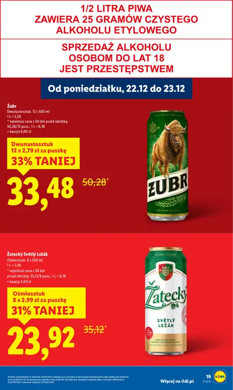 Lidl - gazetka promocyjna Oferta od poniedziałku od poniedziałku 22.12 do wtorku 23.12 - strona 19