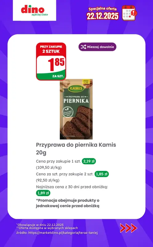 Dino - gazetka promocyjna Specjalna oferta na 22.12.2025 - promocje spoza gazetki od poniedziałku 22.12 do poniedziałku 22.12 - strona 6