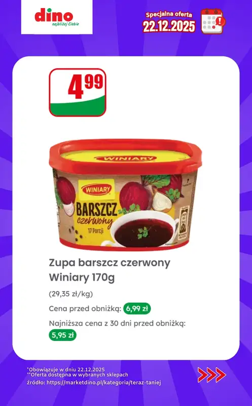 Dino - gazetka promocyjna Specjalna oferta na 22.12.2025 - promocje spoza gazetki od poniedziałku 22.12 do poniedziałku 22.12 - strona 4