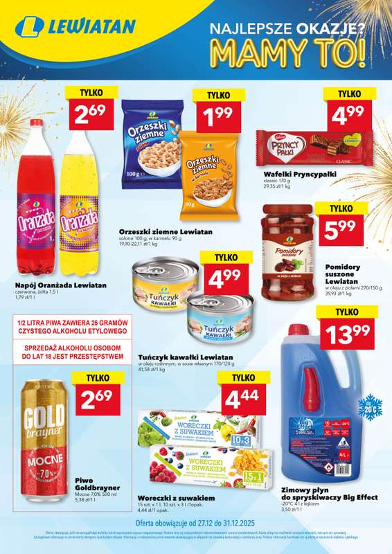 LEWIATAN - gazetka promocyjna Najlepsze okazje? MAMY TO w Lewiatanie od soboty 27.12 do środy 31.12