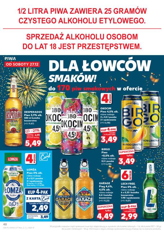 Kaufland - gazetka promocyjna Oferta Kaufland od soboty 27.12 do środy 31.12 - strona 40