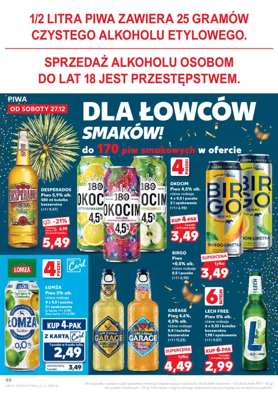 Kaufland - gazetka promocyjna Oferta Kaufland od soboty 27.12 do środy 31.12 - strona 40