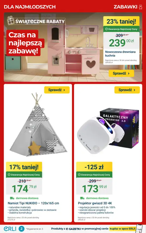 ERLI - gazetka promocyjna Zabawki i elektronika taniej! od poniedziałku 22.12 do niedzieli 04.01 - strona 2