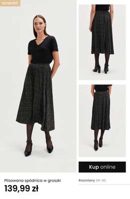 Plisowana spódnica w groszki