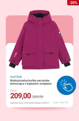 Kurtka narciarska chłopięca z kapturem, ocieplana