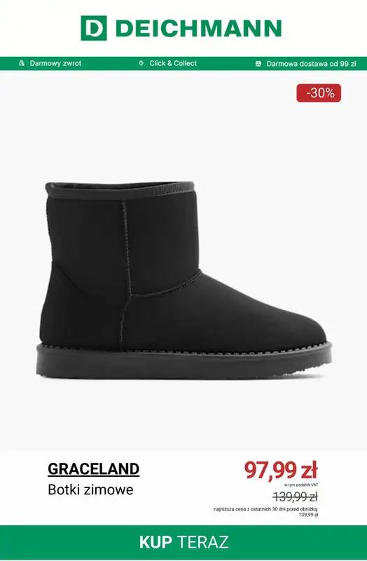 Deichmann - gazetka promocyjna Wyprzedaż botków od poniedziałku 22.12  - strona 3