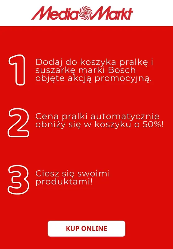 Media Markt - gazetka promocyjna Suszarka Bosch w zestawie z pralką taniej o 50% od poniedziałku 22.12 do środy 31.12 - strona 2