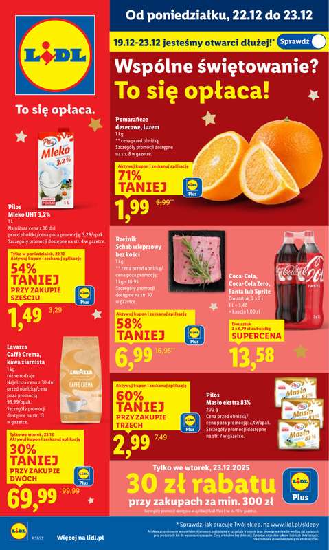 Lidl - gazetka promocyjna Oferta od poniedziałku od poniedziałku 22.12 do wtorku 23.12