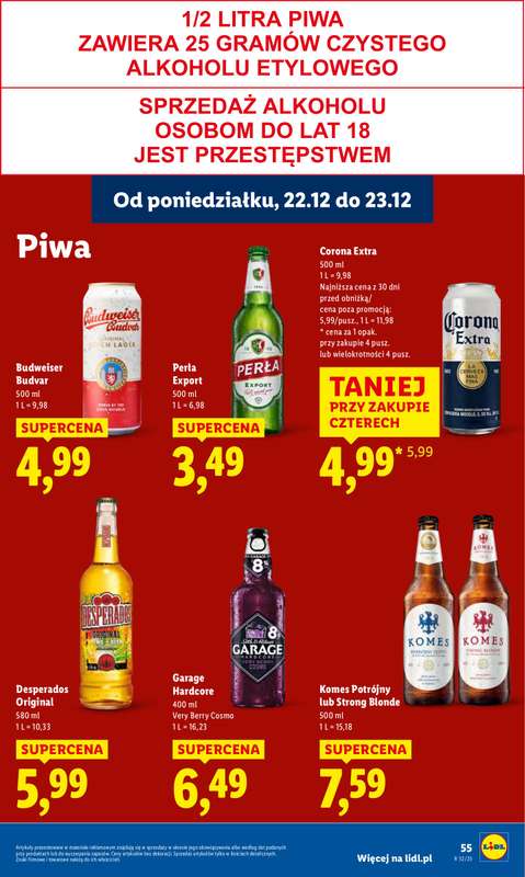 Lidl - gazetka promocyjna Oferta od poniedziałku od poniedziałku 22.12 do wtorku 23.12 - strona 57