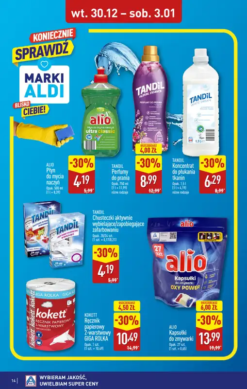 Aldi - gazetka promocyjna PRUSZKÓW: WIELKIE OTWARCIE już we wtorek: 30.12! od wtorku 30.12 do środy 31.12 - strona 14