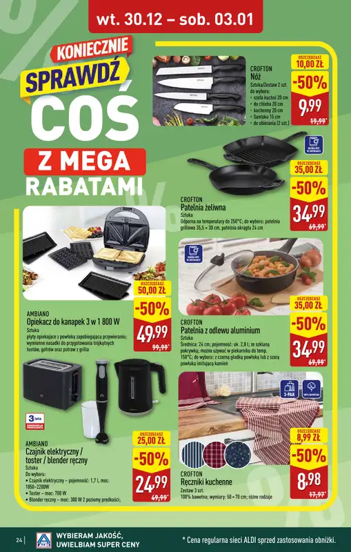 Aldi - gazetka promocyjna ŁÓDŹ: WIELKIE OTWARCIE już we wtorek: 30.12! od wtorku 30.12 do środy 31.12 - strona 24