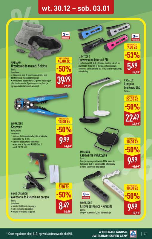 Aldi - gazetka promocyjna ŁÓDŹ: WIELKIE OTWARCIE już we wtorek: 30.12! od wtorku 30.12 do środy 31.12 - strona 27
