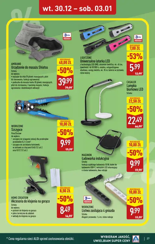 Aldi - gazetka promocyjna ŁÓDŹ: WIELKIE OTWARCIE już we wtorek: 30.12! od wtorku 30.12 do środy 31.12 - strona 27