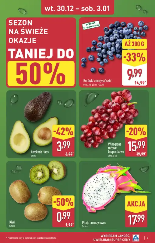 Aldi - gazetka promocyjna ŁÓDŹ: WIELKIE OTWARCIE już we wtorek: 30.12! od wtorku 30.12 do środy 31.12 - strona 5