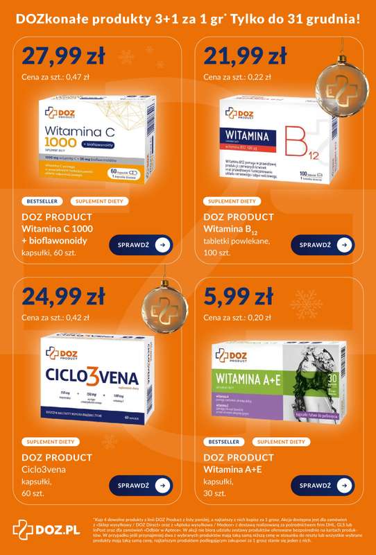 DOZ.PL - gazetka promocyjna DOZkonałe produkty 3+1 za 1 gr od wtorku 23.12 do środy 31.12 - strona 3