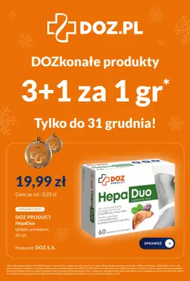 DOZ.PL - gazetka promocyjna DOZkonałe produkty 3+1 za 1 gr od wtorku 23.12 do środy 31.12