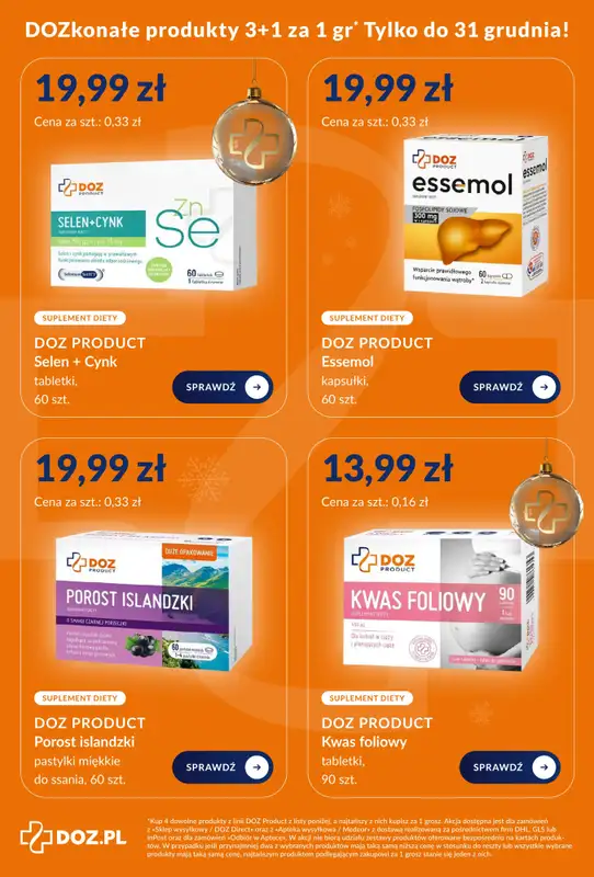 DOZ.PL - gazetka promocyjna DOZkonałe produkty 3+1 za 1 gr od wtorku 23.12 do środy 31.12 - strona 4
