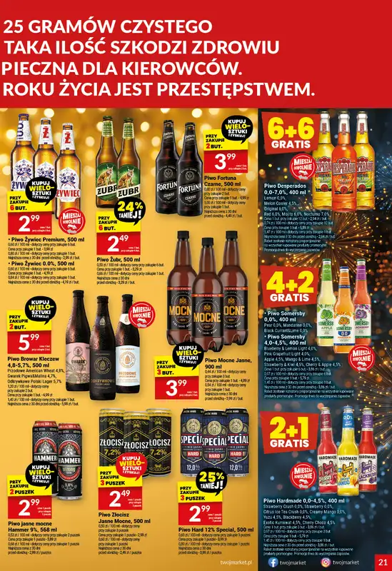Twój Market - gazetka promocyjna Gazetka od poniedziałku 29.12 do wtorku 06.01 - strona 21