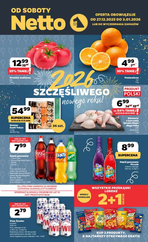 Netto - gazetka promocyjna Gazetka Spożywcza od soboty 27.12 do soboty 03.01