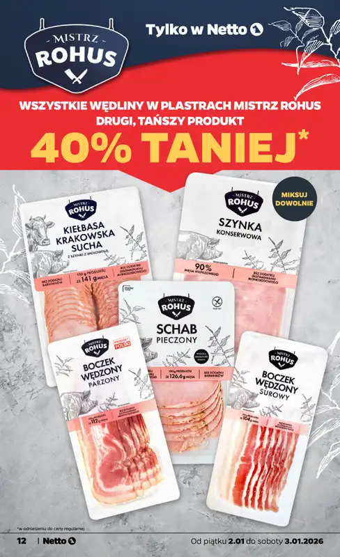 Netto - gazetka promocyjna Gazetka Spożywcza od piątku 02.01 do soboty 03.01 - strona 12