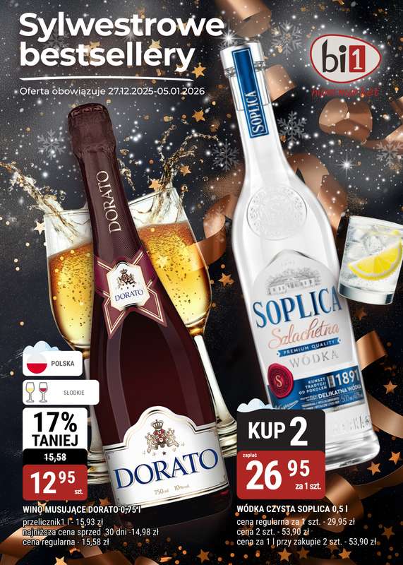 bi1 - gazetka promocyjna Gazetka Sylwestrowe Bestsellery od soboty 27.12 do poniedziałku 05.01