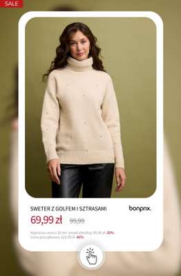 SWETER Z GOLFEM I SZTRASAMI