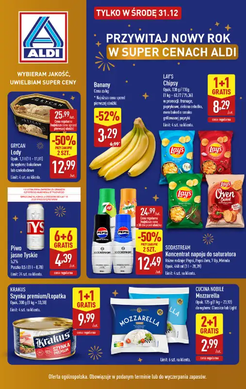 Aldi - gazetka promocyjna Przywitaj nowy rok w super cenach Aldi!  
