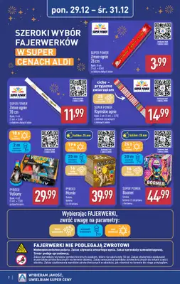Aldi - gazetka promocyjna Szeroki wybór fajerwerków w super cenach Aldi! od poniedziałku 29.12 do środy 31.12 - strona 2