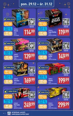 Aldi - gazetka promocyjna Szeroki wybór fajerwerków w super cenach Aldi! od poniedziałku 29.12 do środy 31.12 - strona 4