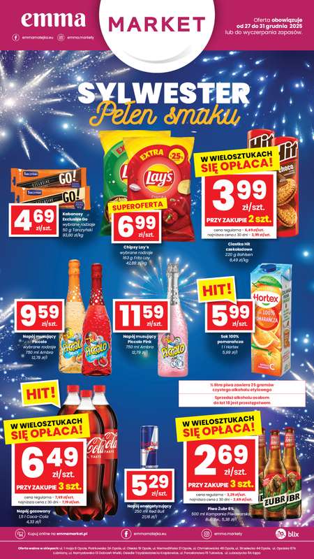 emma MARKET - gazetka promocyjna Plakat promocyjny od soboty 27.12 do środy 31.12