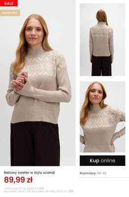 Beżowy sweter w stylu scandi