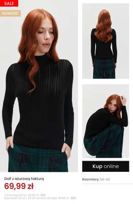 Golf z ażurową fakturą