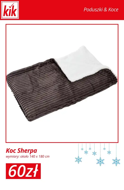 KiK - gazetka promocyjna Otulające koce i poduszki – od 9 zł od wtorku 23.12  - strona 2