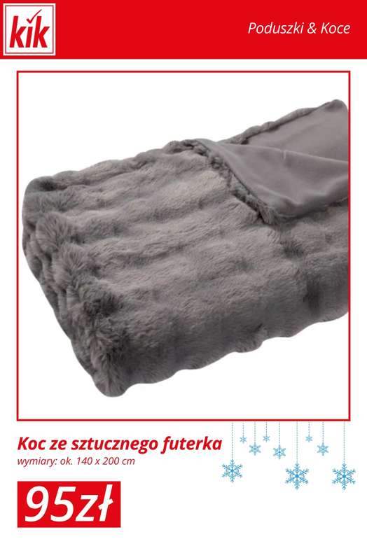 KiK - gazetka promocyjna Otulające koce i poduszki – od 9 zł od wtorku 23.12  - strona 8