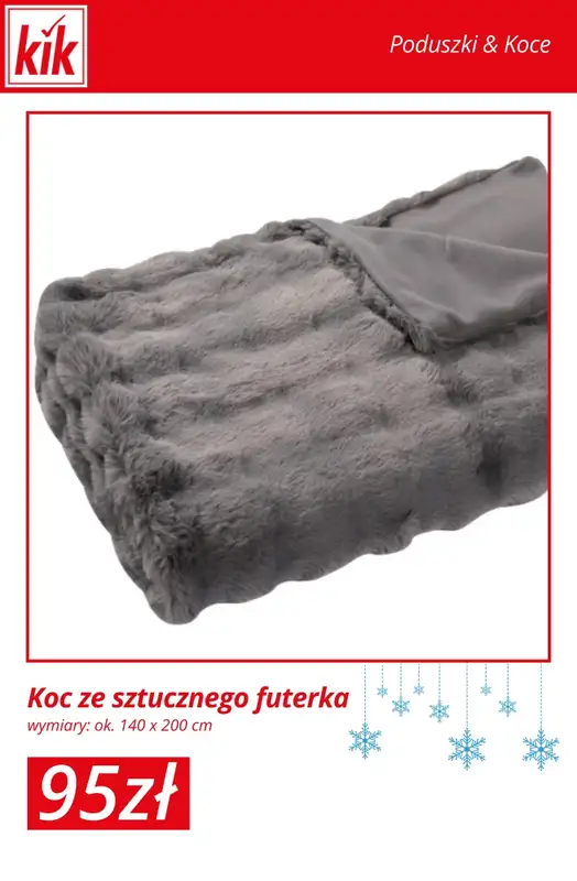 KiK - gazetka promocyjna Otulające koce i poduszki – od 9 zł od wtorku 23.12  - strona 8