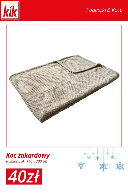 KiK - gazetka promocyjna Otulające koce i poduszki – od 9 zł od wtorku 23.12  - strona 6