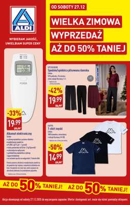 Aldi - gazetka promocyjna Wielka zimowa wyprzedaż aż do 50% taniej w Aldi! od soboty 27.12 do soboty 27.12